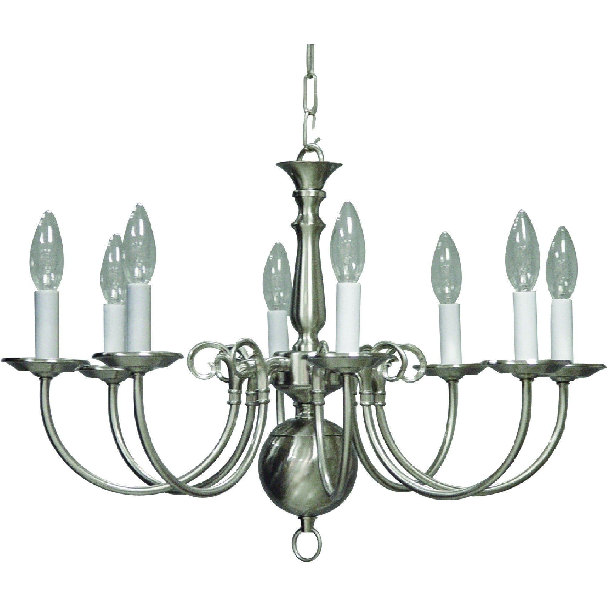 8 Light Brushed Nickel Interior Chandelier
