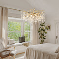 8 Light Chandelier Crystal Ceiling Lamp 8 Lights Modern Farmhouse Ceiling Ceiling Hanging Light Fixture No Included Bulbs