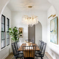 8 Light Chandelier Grape Crystal Ceiling Lamp 8 Lights Modern Farmhouse Ceiling Ceiling Hanging Light Fixture No Included Bulbs
