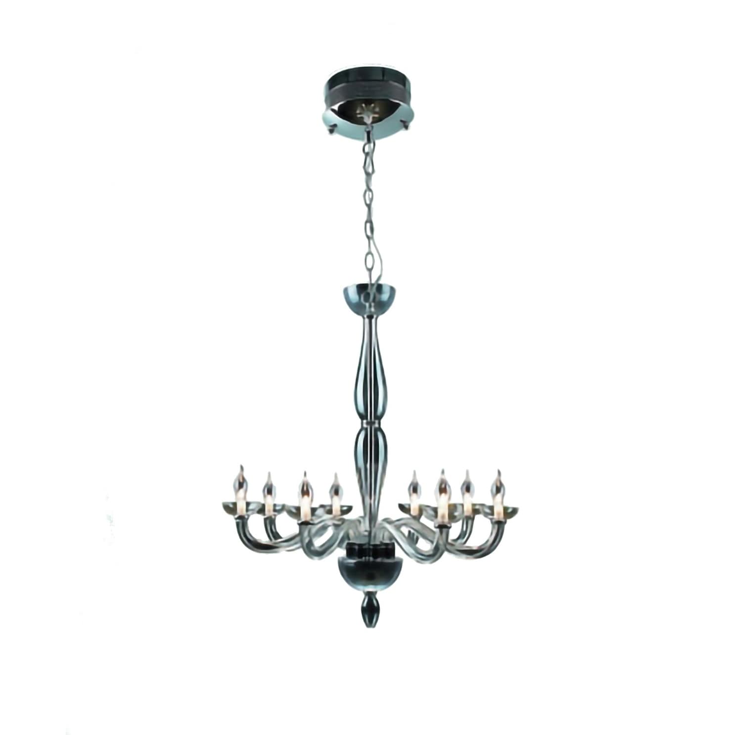 8 Light Chrome Chandelier With Clear Glass Accents