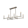 8 Light Chrome Metal Straight Piped Chandelier