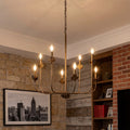 8 Light Retro Industrial Chandelier With Adjustable 60 Chain 27.6 W 27.6 D 99 H