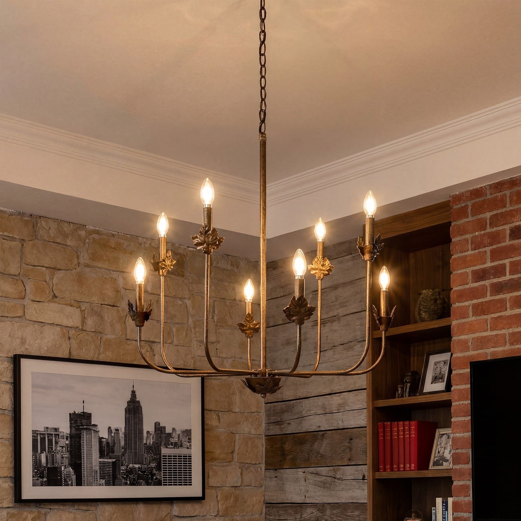 8 Light Retro Industrial Chandelier With Adjustable 60 Chain 27.6 W 27.6 D 99 H