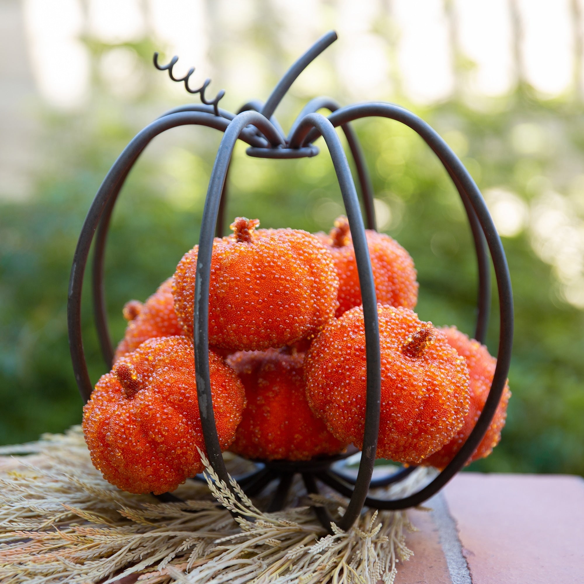 8 Pcs Beaded Pumpkins