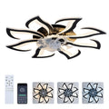 8 Pcs Blades Modern Ceiling Fan With Remote Control 32 Ceiling Fan With Light 6 Speeds Low Profile Flush Mount Ceiling Fan