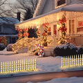 8 Piece Light Show Star Topped Fence Design Outdoor Decoration