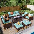 Phi Villa 6 Piece Patio Wicker Outdoor Sectional Sofa
