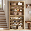 8 Tier Tall Large Shoe Rack Cabinet With Adjustable Shelves For 40 Shoes