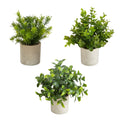8 In Artificial Mini Greenery Potted Plant Set Of 3