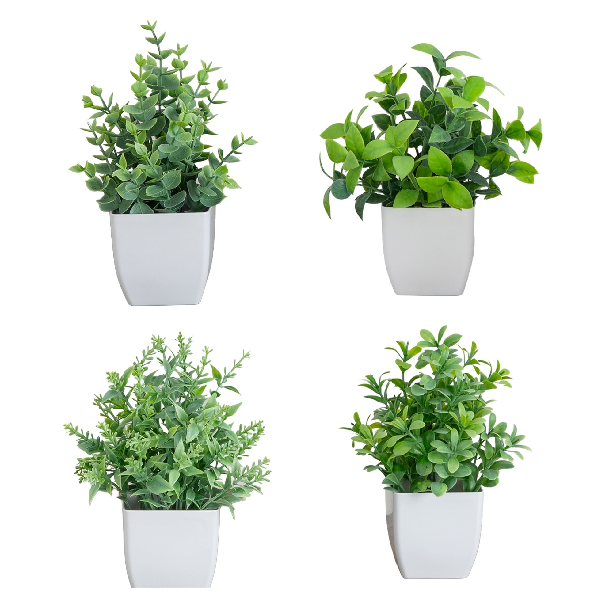 8 In Artificial Mini Potted Plants Set Of 4