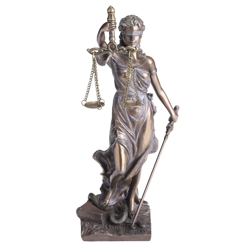 8.07 In H La Justicia Figurine Poly Resin