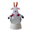 8.25 Reindeer Led Lighted Swirling Glitter Water Globe Christmas Tabletop Decoration N A