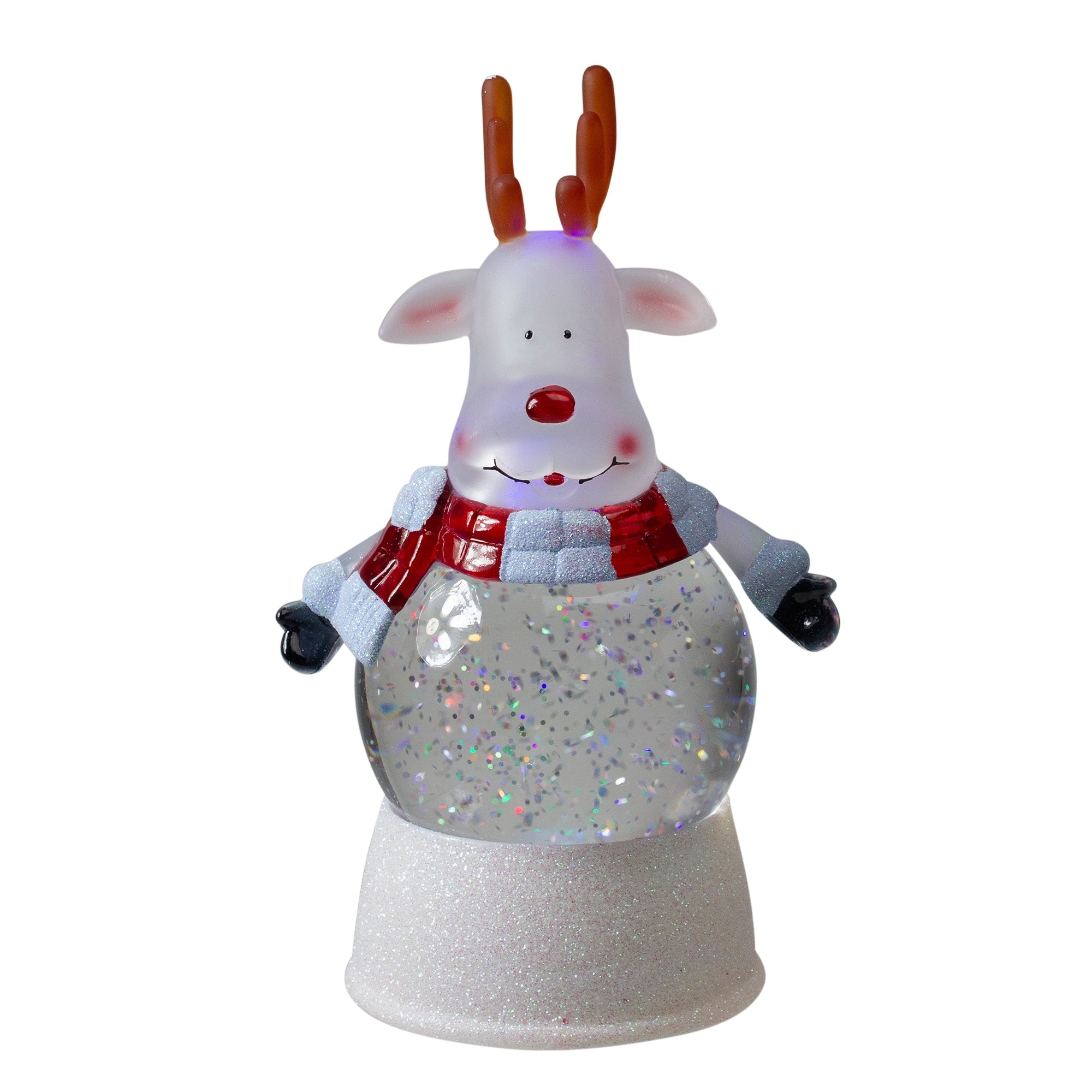 8.25 Reindeer Led Lighted Swirling Glitter Water Globe Christmas Tabletop Decoration N A