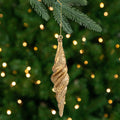 8.25 Shiny Gold Textured Finial Christmas Ornament
