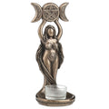 8.46 In H Triple Moon Hecate Spiral Goddess Candle Holder Poly Resin