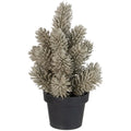 8.5 Inch Champagne Metallic Glitter Artificial Pine Tabletop Christmas Tree With Black Base Unlit. Under 3 Feet