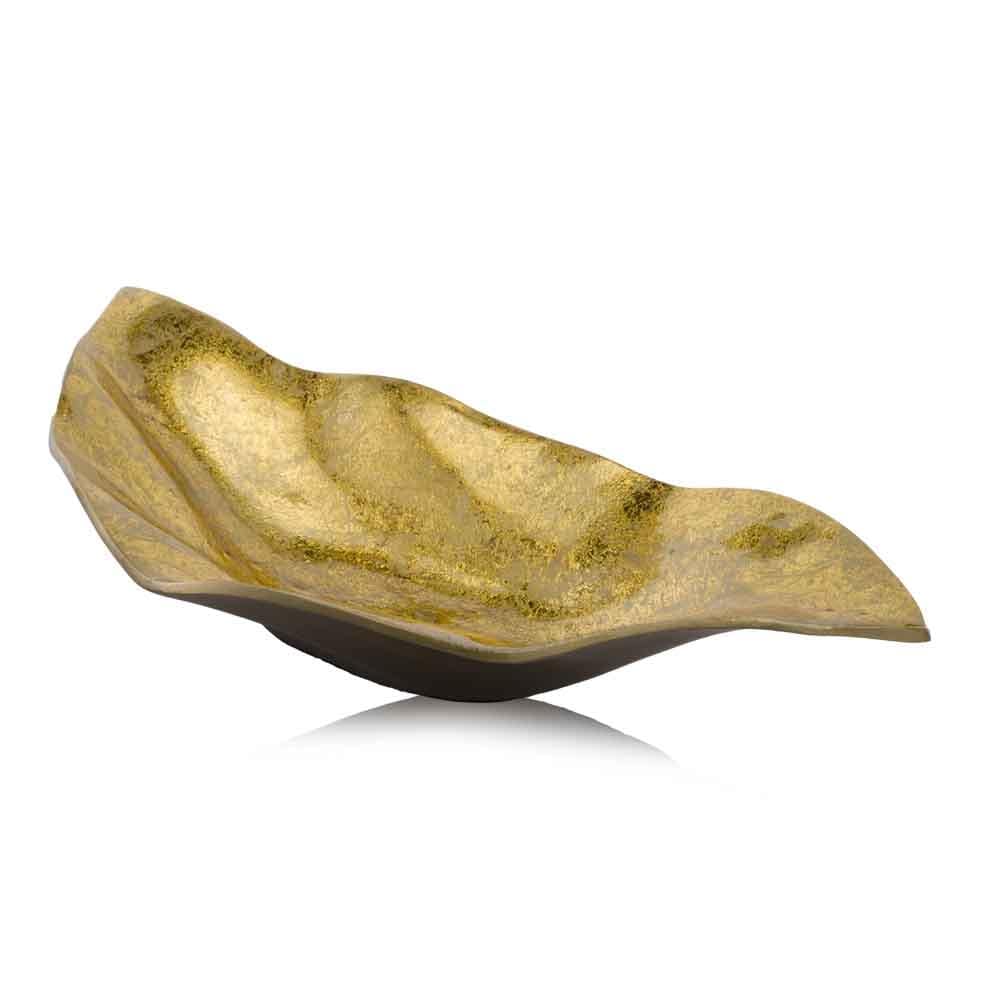8.5 X 18 X 2.5 Gold Bronze Metal Tray