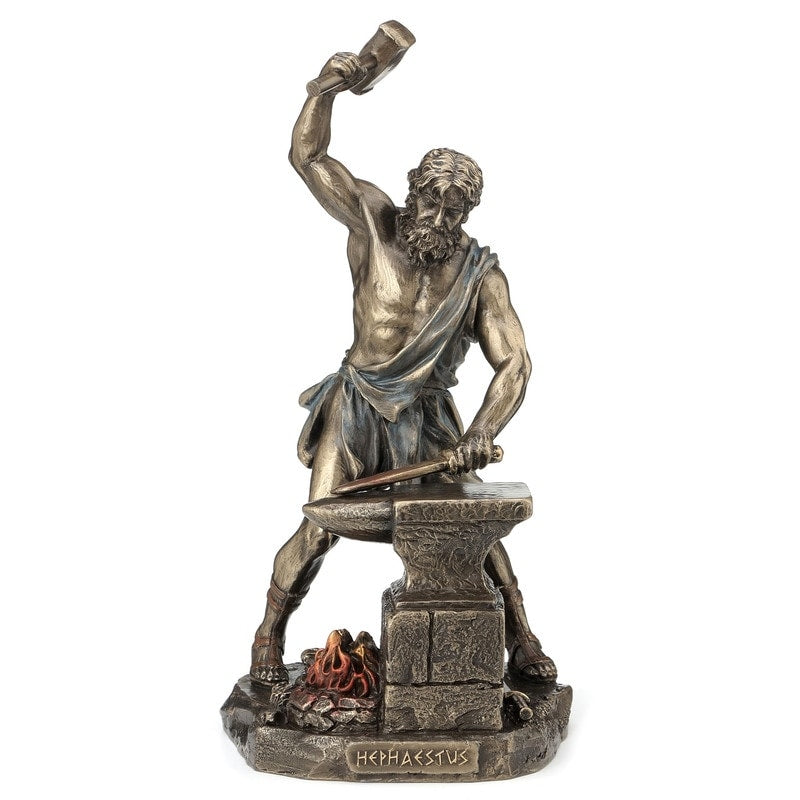 8.66 In H Hephaestus Greek God Figurine Poly Resin