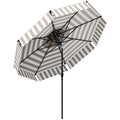 8.6Ft Patio Umbrella Upf 30 Outdoor Market Umbrella 2 Tier Vented Patio Table Umbrella With Crank 8 Ribs Push Button Tilt
