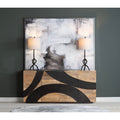 80 In. Brown Solid Wood 4 Door Media Credenza_Sideboard