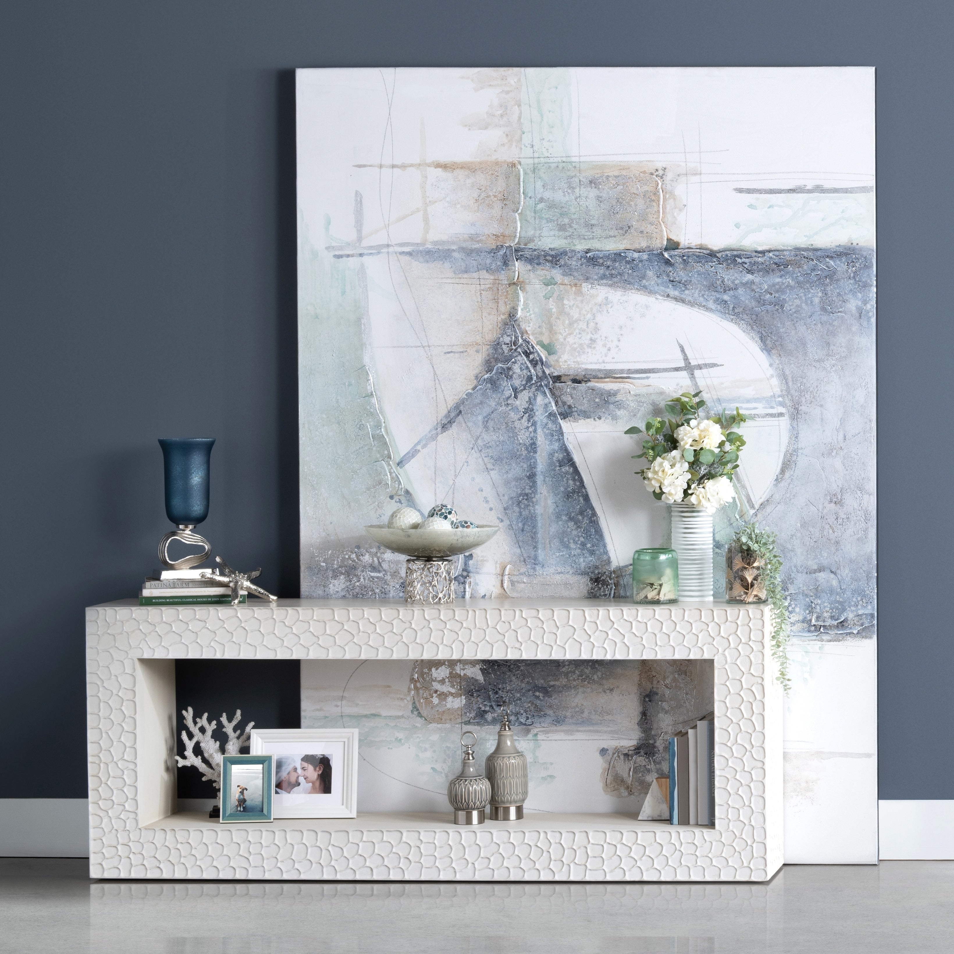 80 In. White Solid Wood Accent_Console_Sofa Table
