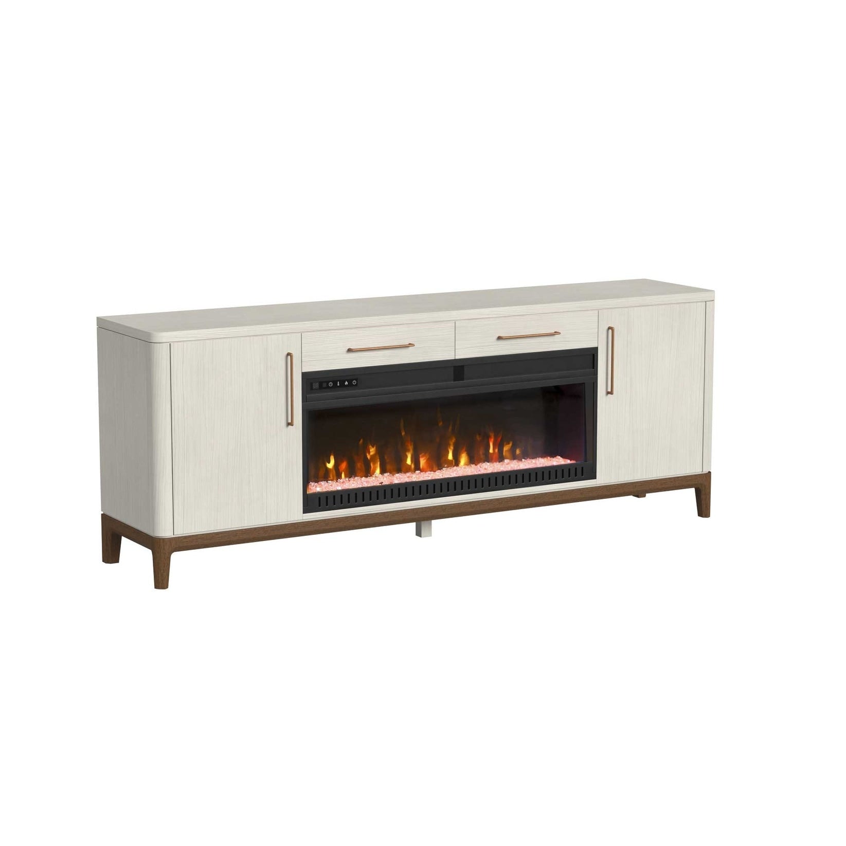 80 Wood Laminate Fireplace Console Entertainment Storage Tv Stand Fully Assembled White