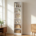 80 H Tall 6 Tier Bookcase With 2 Adjustable Shelves Modern Open Storage Shelf For Home Office And Bedroom
