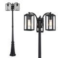 80 H Triple Headed Lamp Post Full With Matte Black Finish