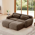 80Soft Plush Fabric Boneless Sofa Bottom Anti Slip Design With Chaise Deep Seat Design