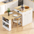 82.6 Fluted Kitchen Island With Extendable Dining Table Kitchen Table With Power Outlet 2 Drawers