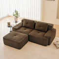 82 Modern L Shaped Modular Sectional Sofa For Living Room Corduroy Fabric 2 Seater Couch With Deep Seat