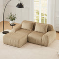 82 Modern L Shaped Modular Sectional Sofa For Living Room Flannelette Fabric Oversized 2 Seater Couch Deep Seat Movable Ottoman