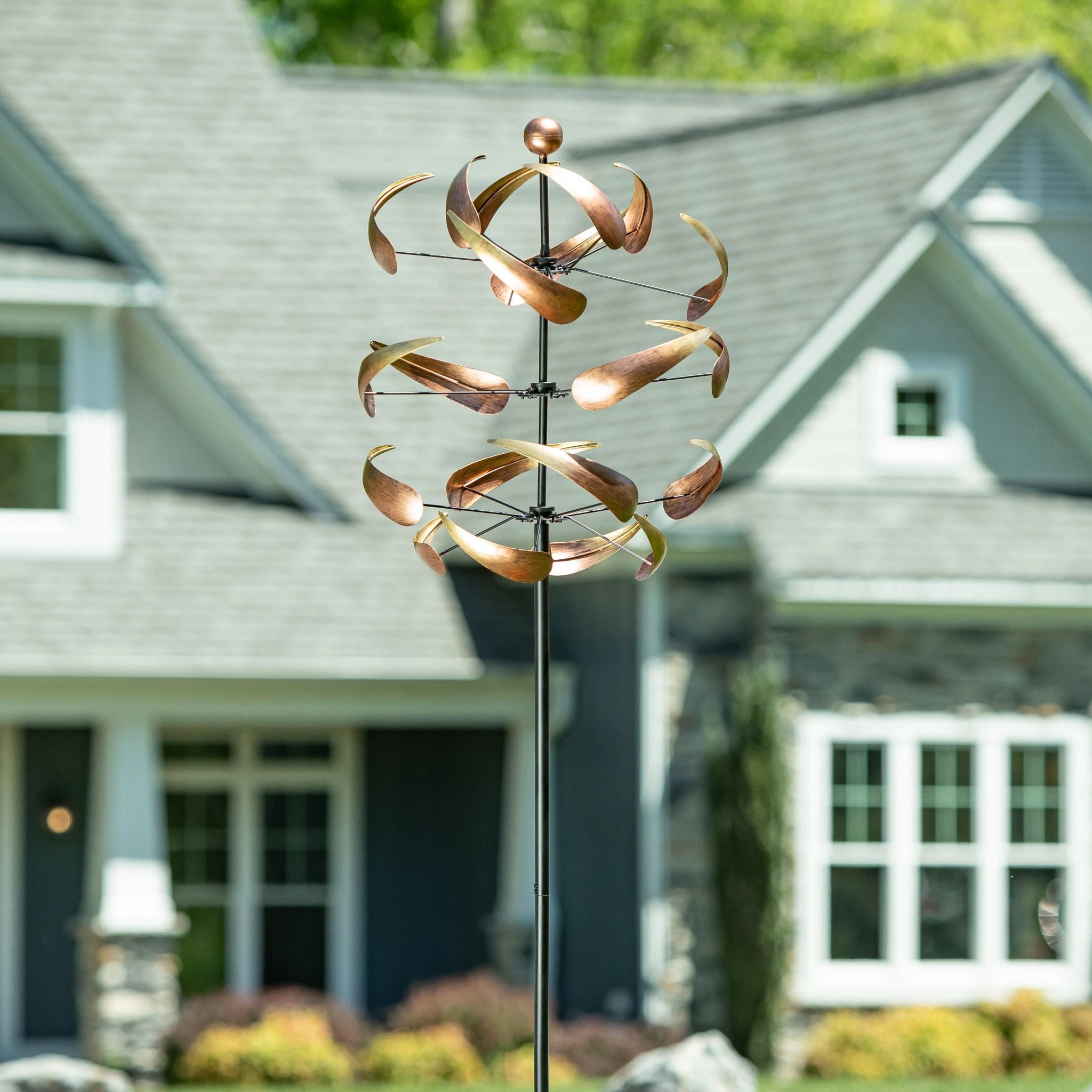 83 In. Ombre Copper Swirl Wind Spinner