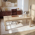 83.8 Executive Desk Solid Wood Office Desk With Natural Finish Large Writing Desk For Home Office Work Table