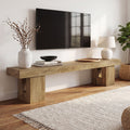 83 Extra Long Tv Stand Modern Rustic Media Console Light Brown 82.68 W X 13.78 D X 19.69 H