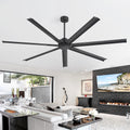 84 Inch Industrial Ceiling Fan With Remote Aluminum 7 Blade Dc Motor Large Commercial Fan For Patio Garage Warehouse Gym