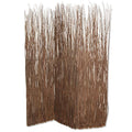 84 Inches Tall 3 Panel Foldable Screen With Willow Branches Brown