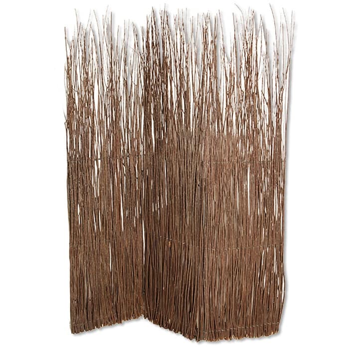 84 Inches Tall 3 Panel Foldable Screen With Willow Branches Brown