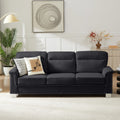 84.2 Modern Snowfleece Fabric 3 Seater Sofa With Nailhead Trim