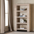 84.45 In. Cream Solid Wood 4 Shelf Etagere