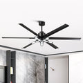 84 Industrial Matte Black Garage Large Ceiling Fan With Foldable Led Light And Remote