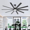 84In Industrial Ceiling Fan With Light Dc Motor Remote Control 6 Speeds Reversible Dual Finish Blades Large Rooms
