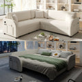 85.1 Teddy Upholstered Sofa With Pull Out Bed And Usb Port