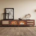 86 Inch Tv Stand For Tvs Up To 90 Entertainment Center With App Controlled Led Lights 2 Drawers Glass Door Storage