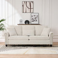 86.5 Chenille Sofa With Rolled Arms Nailhead Trim And Pull Out Bed
