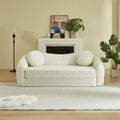 86 Chenille Curved Sofa With Pillows And Pull Out Bed No Assembly Required