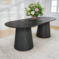 86 Double Pedestal Oval Dining Table