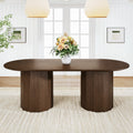 86 Double Pedestal Solid Wood Dining Table