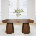 86 Double Pedestal Solid Wood Dining Table