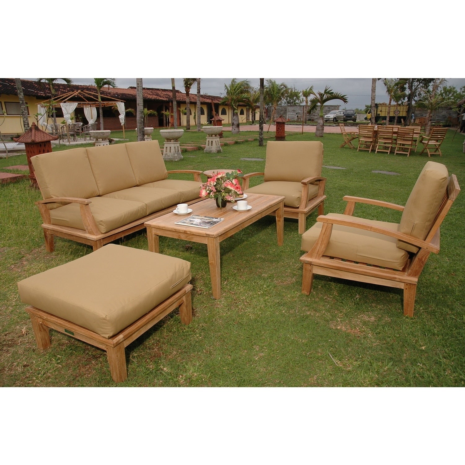 87 In.W Beige Finish Fabric Upholstery L Shaped Straight Arm Sectional Sofa